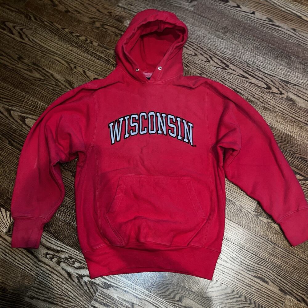 Vintage Y2K Steve & Barrys Wisconsin Badgers Hoodie Heavy Size XS NCAA VTG